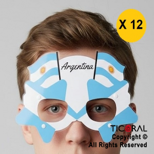 ANTEOJO ARGENTINA ESTRELLA Y BANDERAS x 12